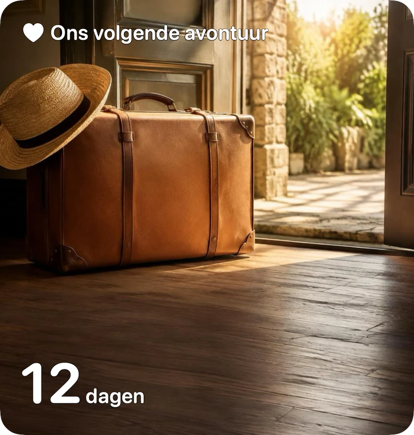 Countdown met een foto voor een reis